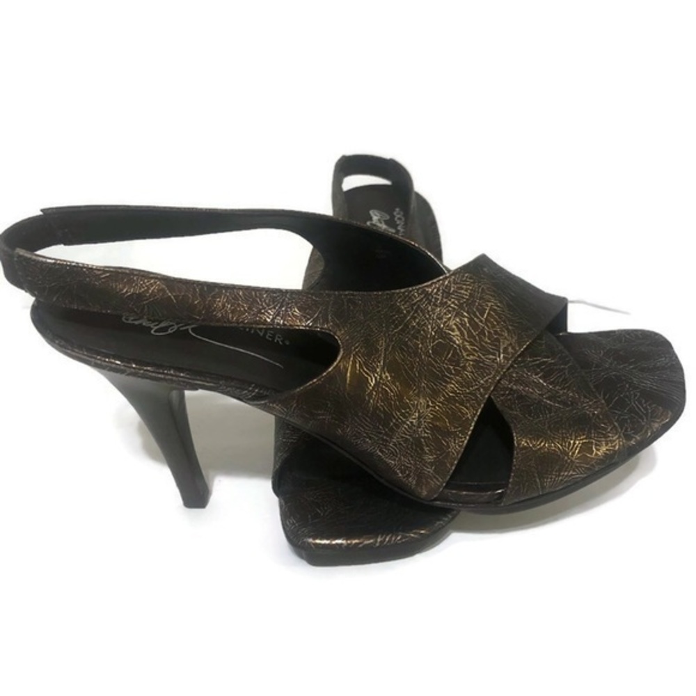 Donald J Pliner Womens Bronze Metallic Heels Sz 10